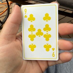 Dior Yellow nine of clubs Playing Card